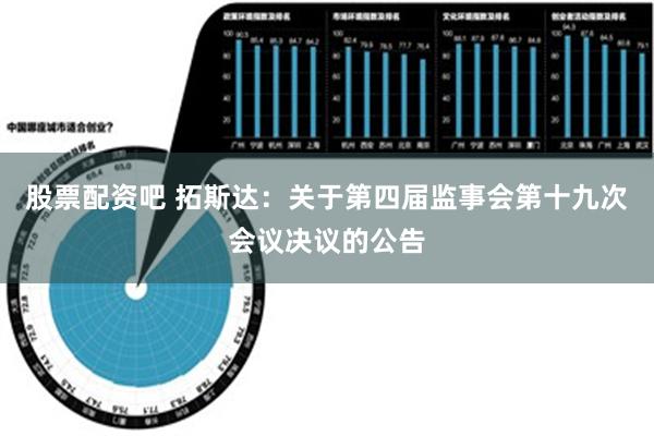 股票配资吧 拓斯达：关于第四届监事会第十九次会议决议的公告